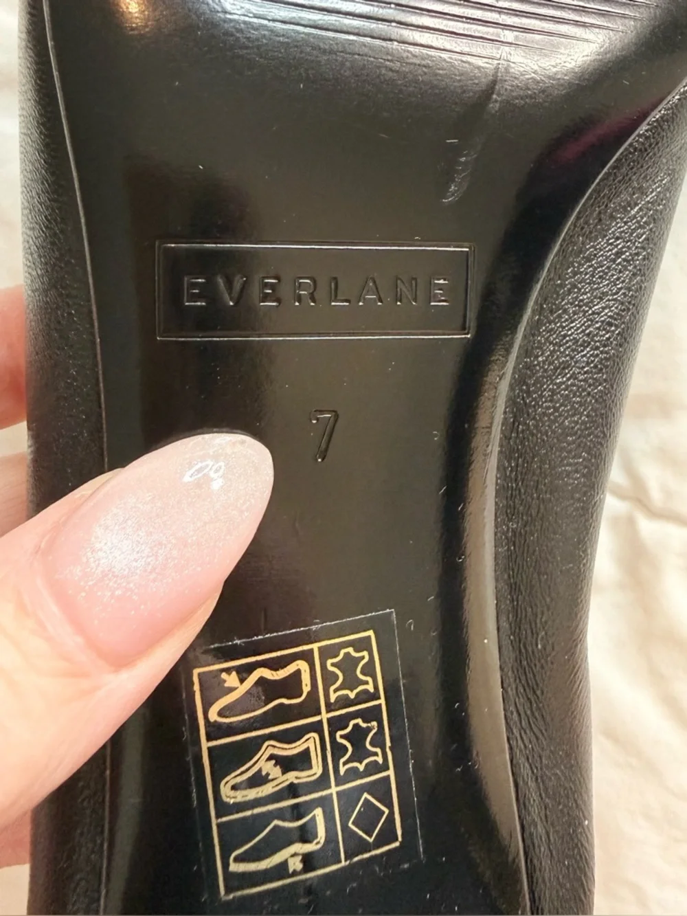 Everlane The Day Heel Black Leather Shoes Size 7 Minimal Classic NWOB Chic - Picture 7 of 8